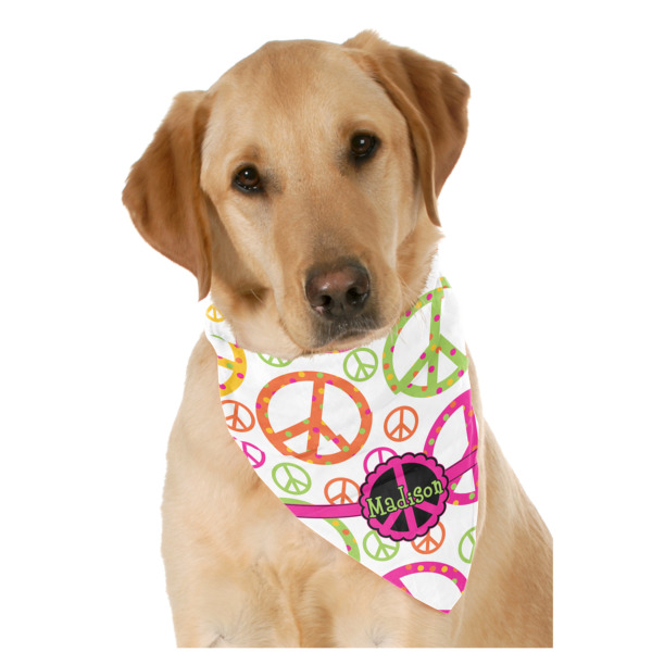 Custom Peace Sign Dog Bandana Scarf w/ Name or Text