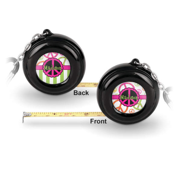 Custom Design - 6ft Pocket Tape Measure w/ Carabiner Hook - Front and Back