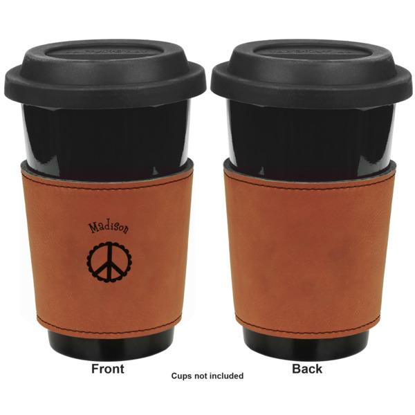 Custom Design - Cognac Leatherette Mug Sleeve - Single Sided Approval