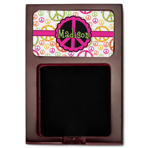Custom Design - Red Mahogany Sticky Note Holder - Flat