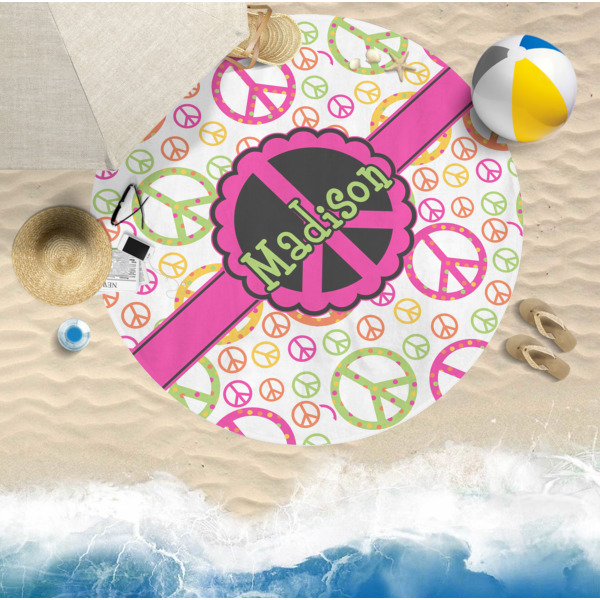 Custom Design - Round Beach Towel Lifestyle