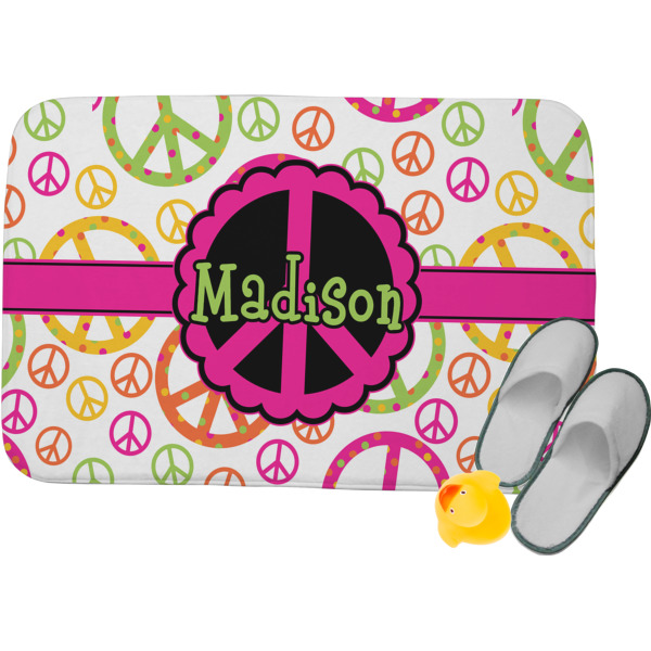 Custom Peace Sign Memory Foam Bath Mat (Personalized)
