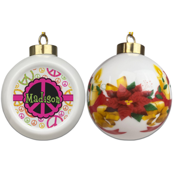 Custom Design - Ceramic Christmas Ornament - Poinsettias (APPROVAL)