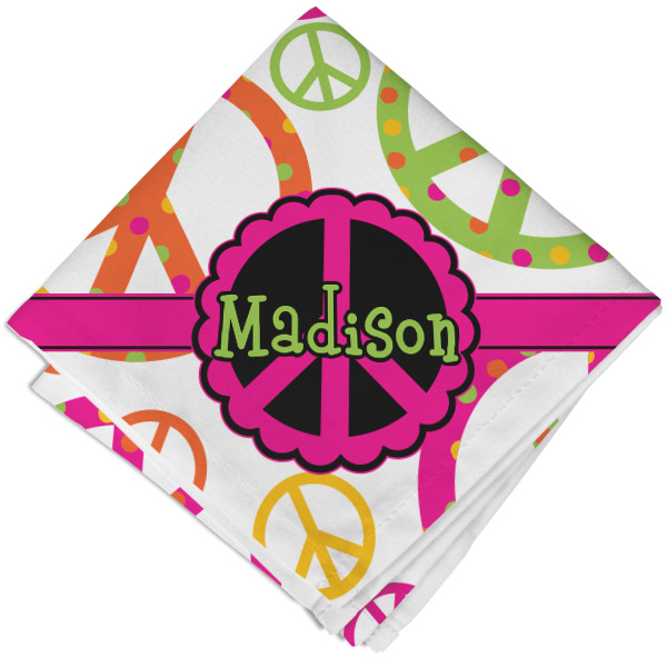 Custom Peace Sign Cloth Napkin w/ Name or Text