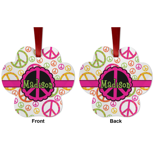 Custom Design - Metal Paw Ornament - Front and Back