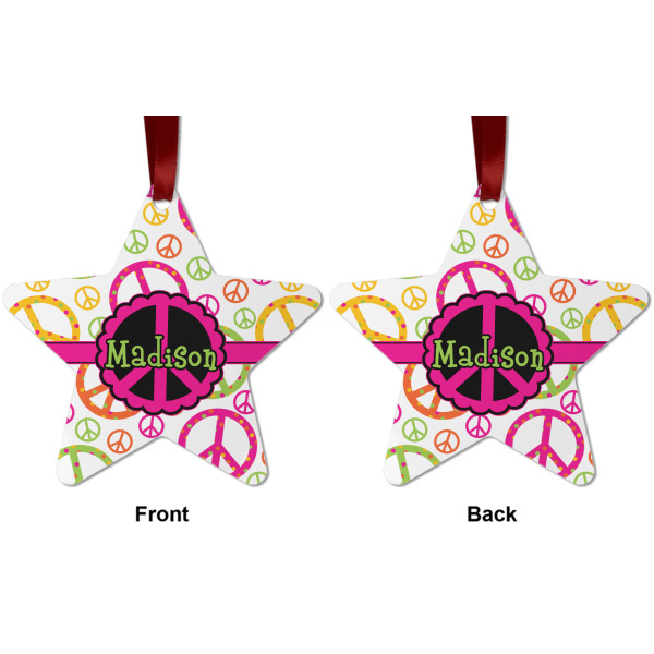 Custom Design - Metal Star Ornament - Front and Back