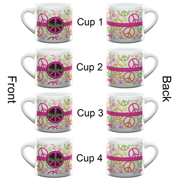 Custom Design - Double Shot Espresso Cup - Set of 4 - Front & Back