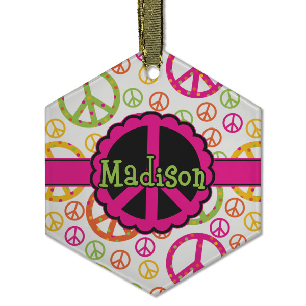 Custom Design - Frosted Glass Ornament - Hexagon