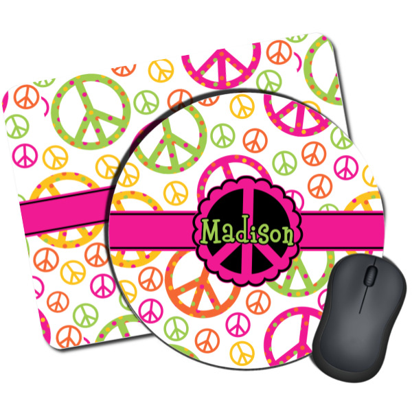 Custom Peace Sign Mouse Pad (Personalized)