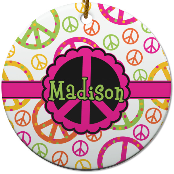 Custom Design - Ceramic Flat Ornament - Circle (Front)