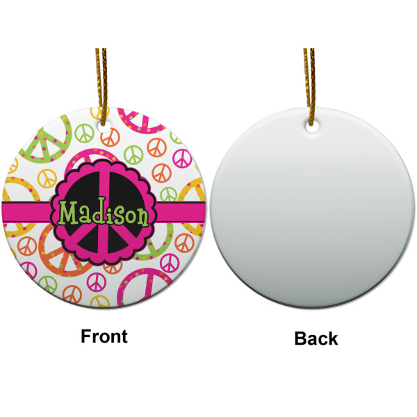 Custom Design - Ceramic Flat Ornament - Circle Front & Back (APPROVAL)