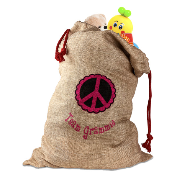 Custom Peace Sign Santa Sack
