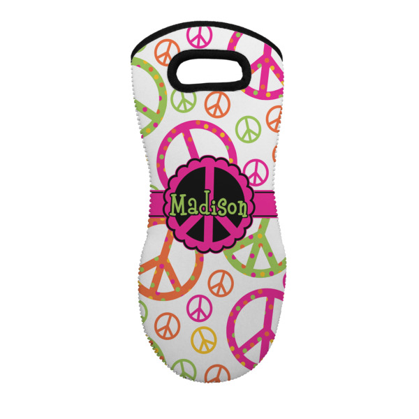 Custom Peace Sign Neoprene Oven Mitt w/ Name or Text