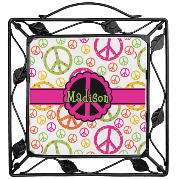 Custom Peace Sign Square Trivet (Personalized)