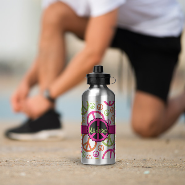 Custom Design - Aluminum Water Bottle - Silver LIFESTYLE