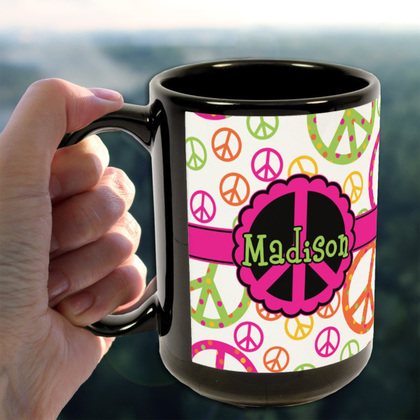 Custom Design - 15oz. Black Mug - Lifestyle