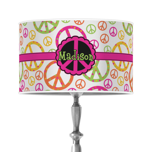 Custom Peace Sign 12" Drum Lamp Shade - Poly-film (Personalized)