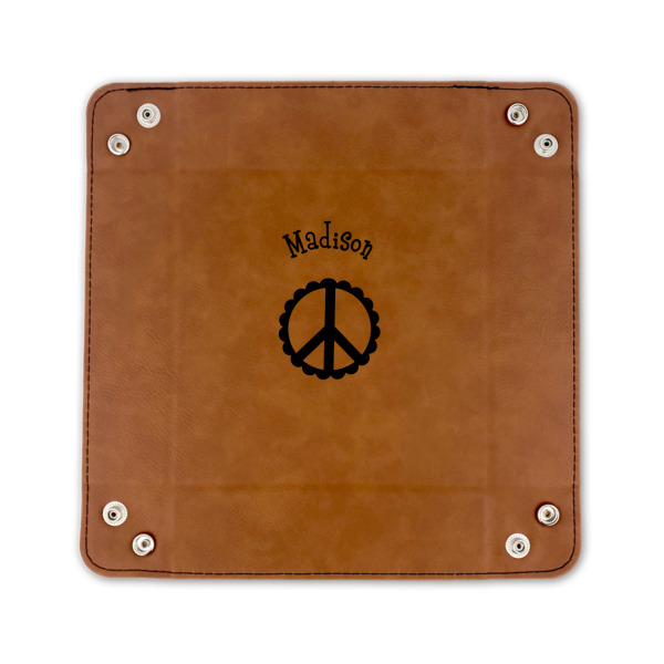 Custom Design - 6" x 6" Leatherette Snap Up Tray - FLAT FRONT