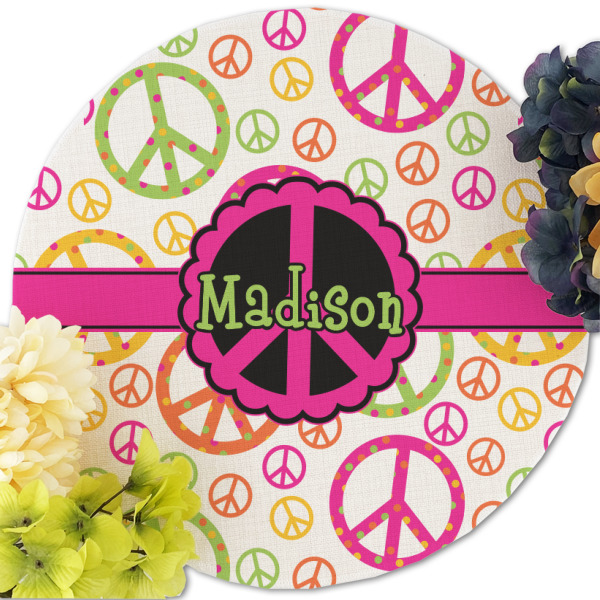 Custom Design - Round Linen Placemats - Front (w flowers)
