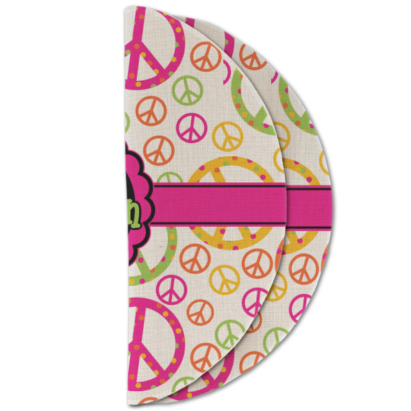 Custom Design - Round Linen Placemats - HALF FOLDED (double sided)