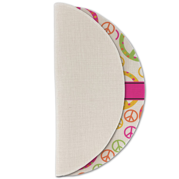 Custom Design - Round Linen Placemats - HALF FOLDED (single sided)