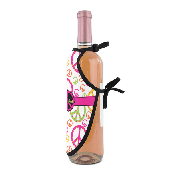 Custom Design - Wine Bottle Apron - DETAIL WITH CLIP ON NECK