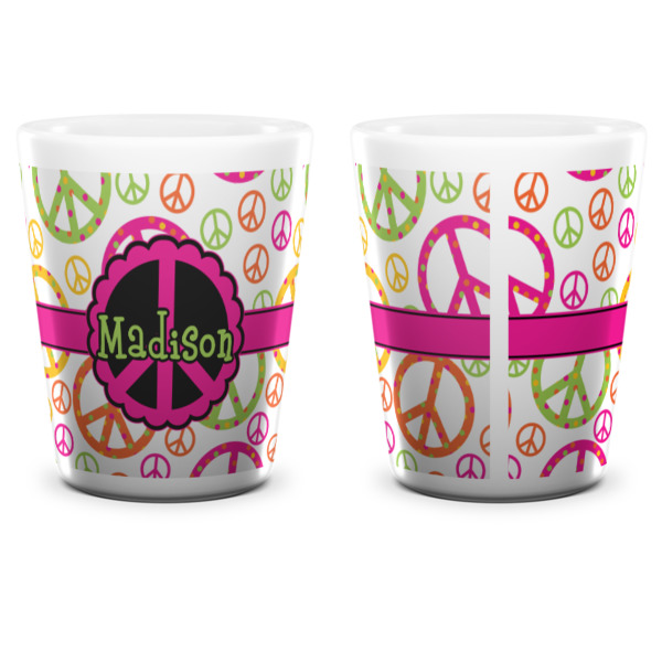 Custom Design - Ceramic Shot Glass - White - Front & Back