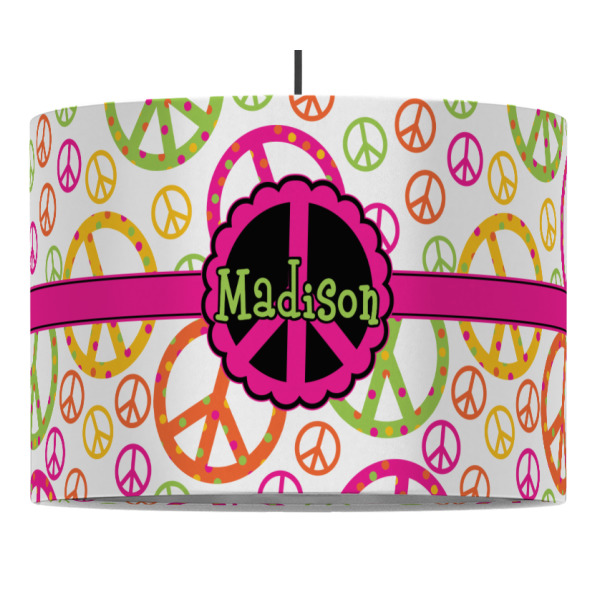 Custom Peace Sign Drum Pendant Lamp (Personalized)