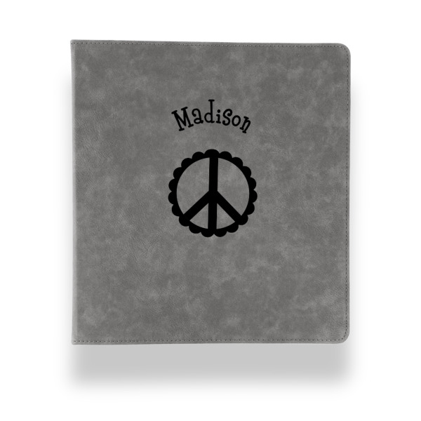 Custom Design - Leather Binder - 1" - Grey - Front View