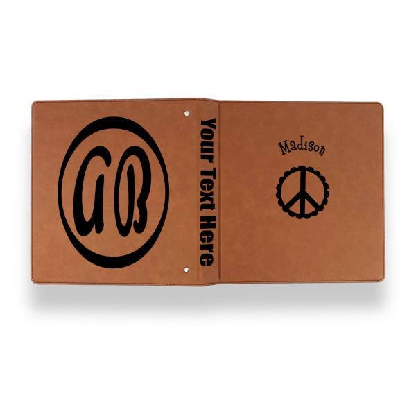 Custom Design - Leather Binder - 1" - Rawhide - Back Spine Front View