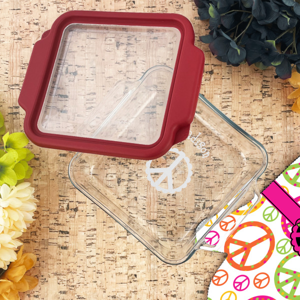 Custom Design - Glass Cake Dish - 8"x8" - Lifestyle