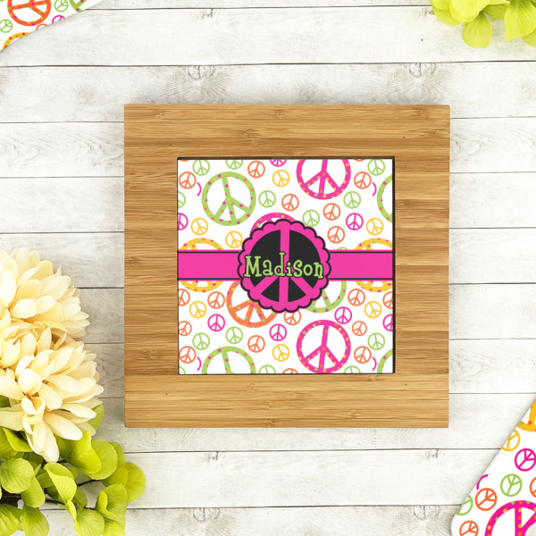 Custom Design - Bamboo Trivet with 6" Tile - LIFESTYLE