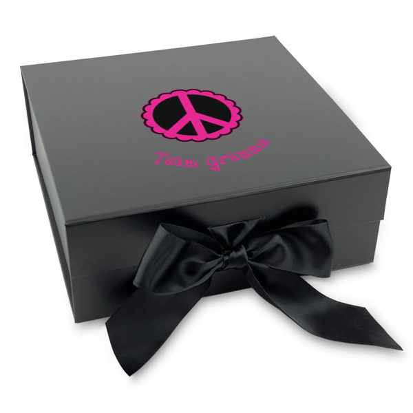 Custom Design - Gift Boxes with Magnetic Lid - Black - Front (angle)