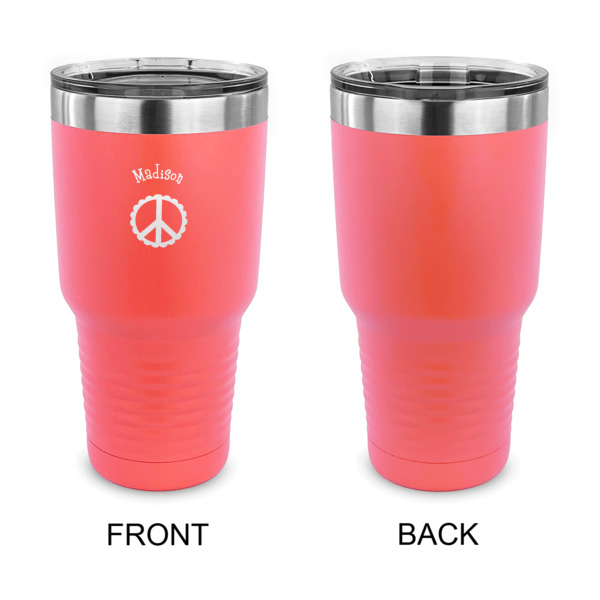 Custom Design - 30 oz Stainless Steel Ringneck Tumblers - Coral - Single Sided - APPROVAL