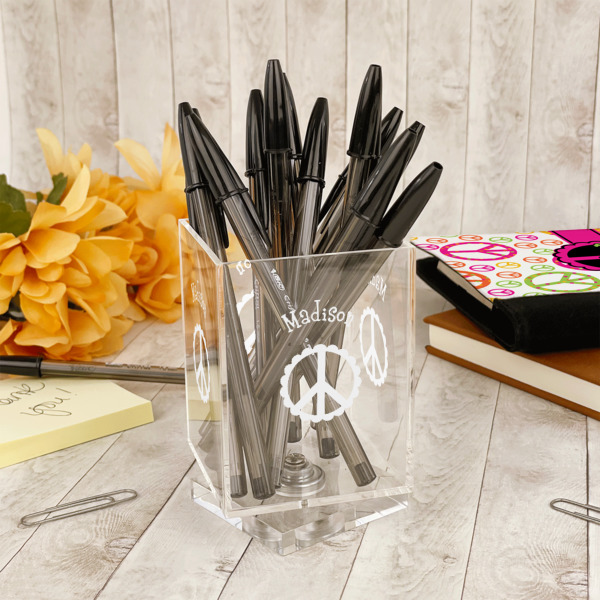 Custom Design - Acrylic Pencil Holder - IN CONTEXT