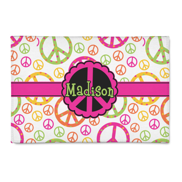 Custom Peace Sign 2' x 3' Indoor Area Rug (Personalized)