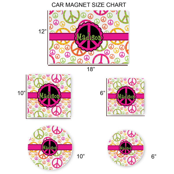 Custom Design - Car Magnets - SIZE CHART