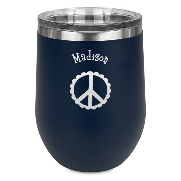 Custom Design - Stainless Wine Tumblers - Navy - Single Sided - Front
