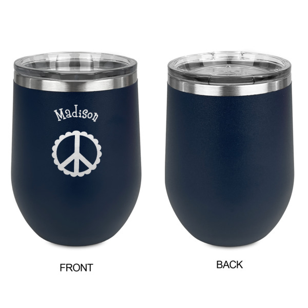 Custom Design - Stainless Wine Tumblers - Navy - Single Sided - Approval