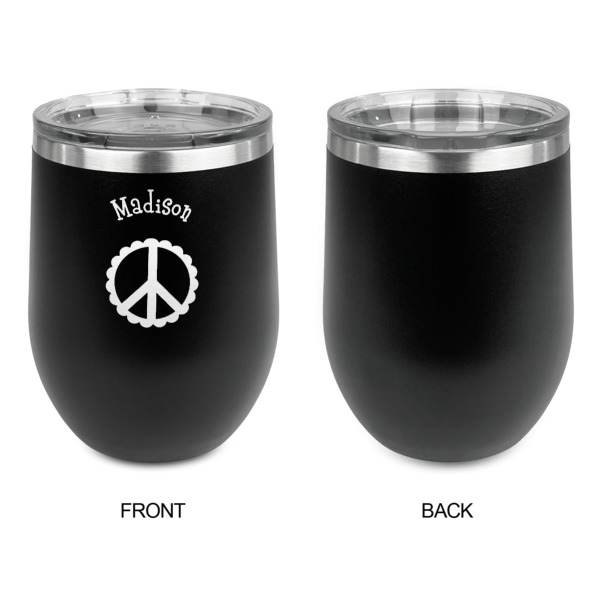 Custom Design - Stainless Wine Tumblers - Black - Single Sided - Approval
