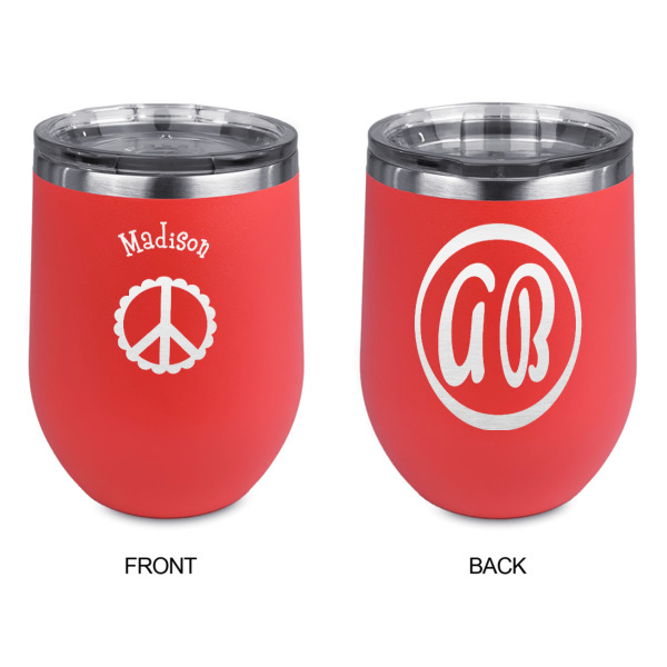 Custom Design - Stainless Wine Tumblers - Coral - Double Sided - Approval