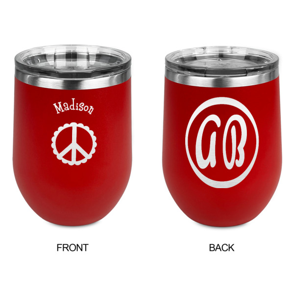 Custom Design - Stainless Wine Tumblers - Red - Double Sided - Approval