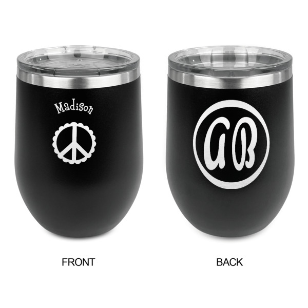 Custom Design - Stainless Wine Tumblers - Black - Double Sided - Approval