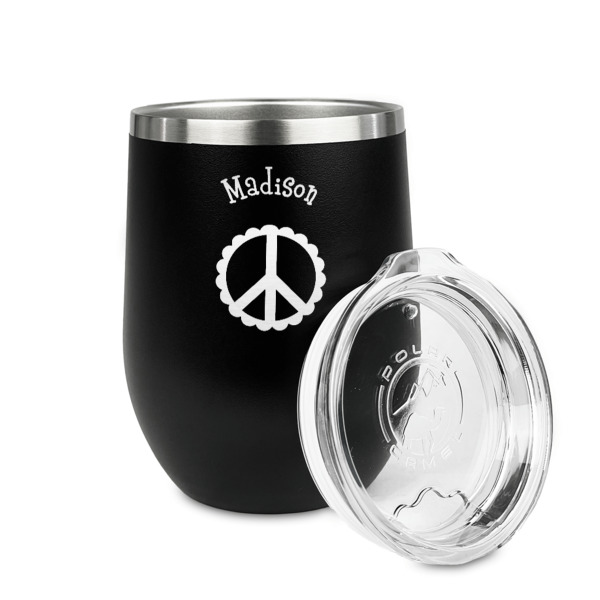 Custom Design - Stainless Wine Tumblers - Black - Double Sided - Alt View