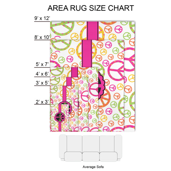 Custom Design - 2'x3' Indoor Area Rugs - Size Chart
