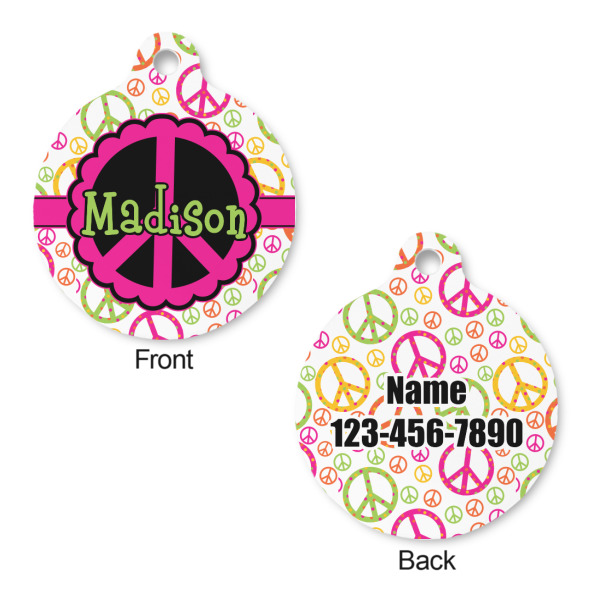 Custom Design - Round Pet ID Tag - Large - Front & Back View