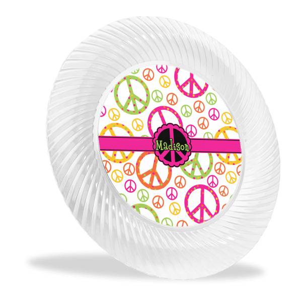 Custom Peace Sign Plastic Party Dinner Plates - 10" (Personalized)