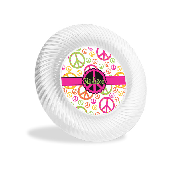 Custom Peace Sign Plastic Party Appetizer & Dessert Plates - 6" (Personalized)