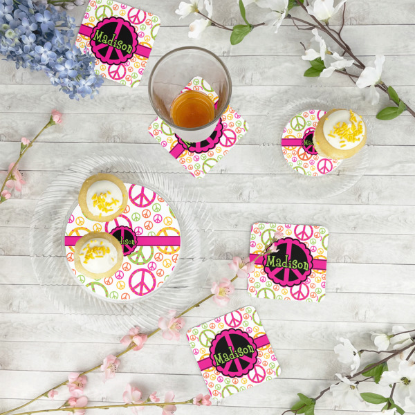 Custom Design - Paper Coasters - In Context