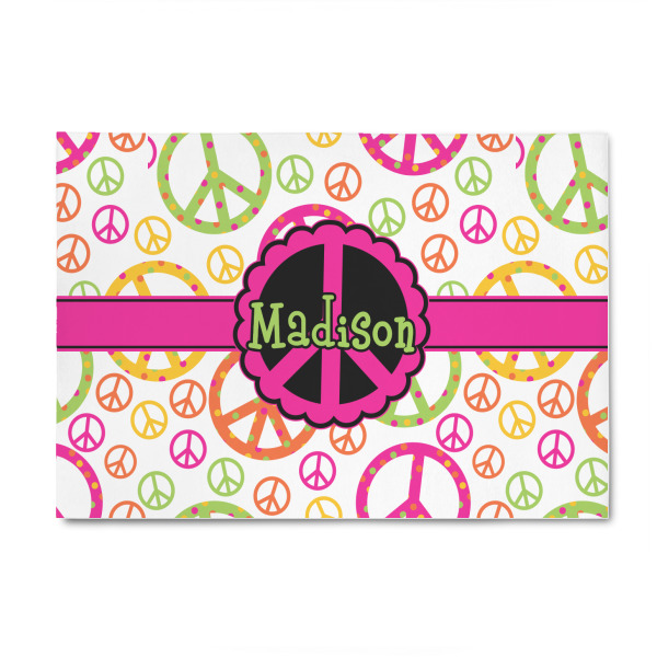 Custom Peace Sign 4' x 6' Patio Rug (Personalized)